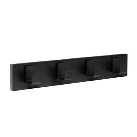 Perchero de pared minimalista de metal negro con 4 ganchos